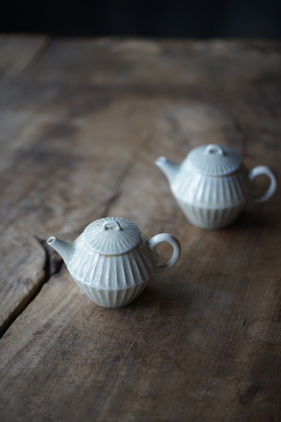 Grooved Soda-fired Teapot