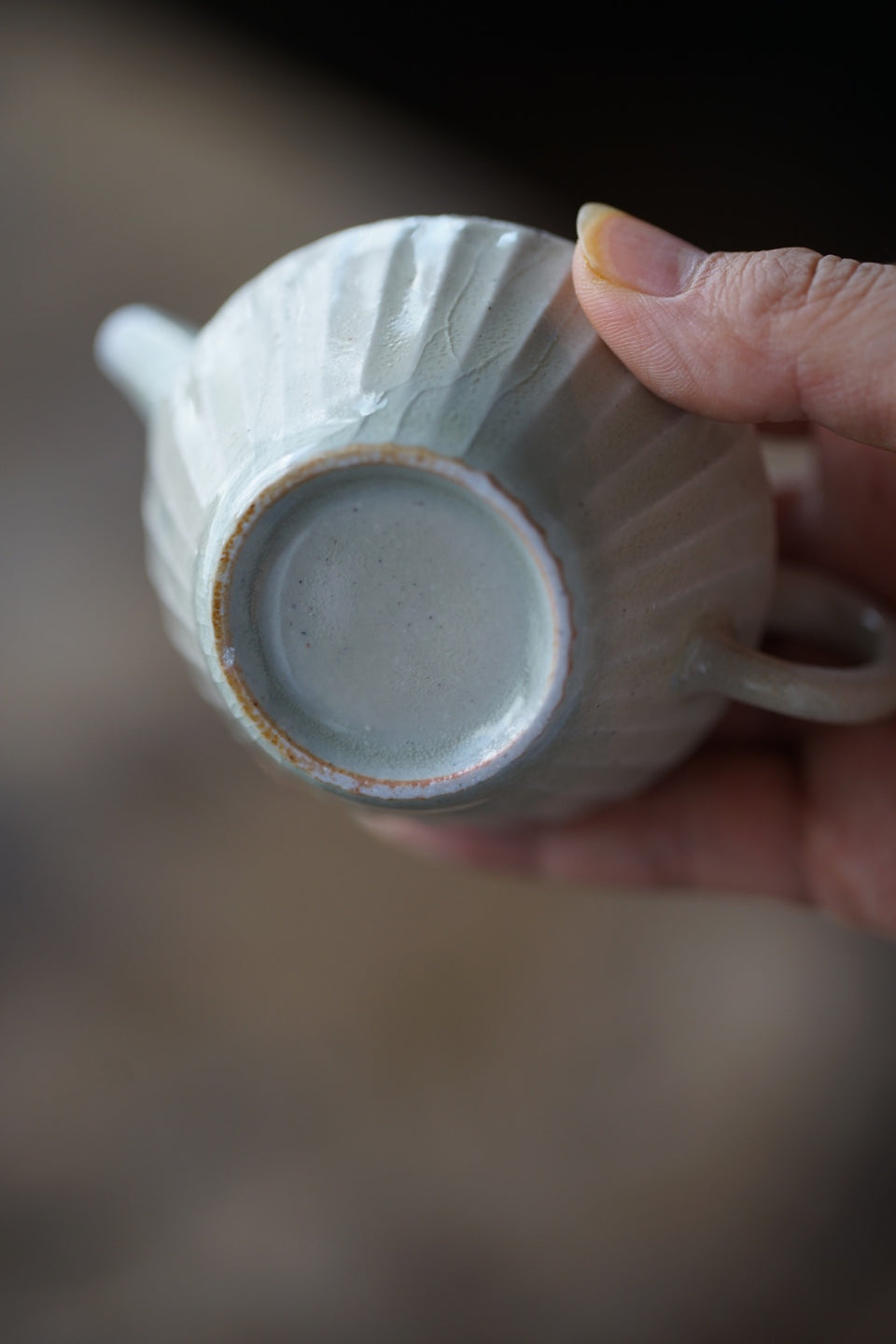 Grooved Soda-fired Teapot
