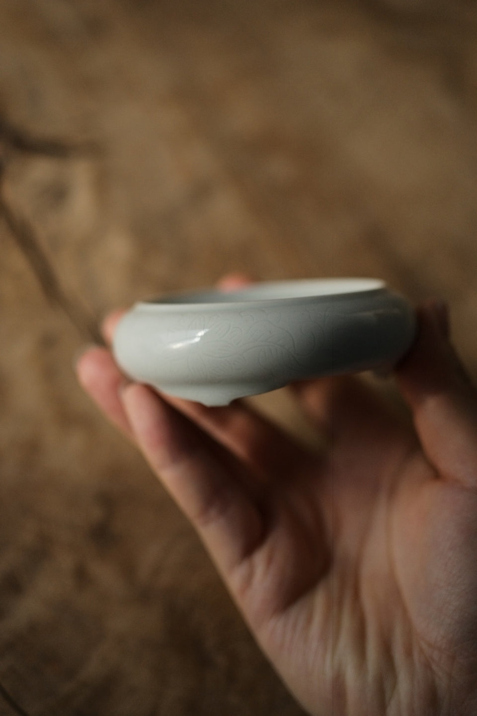Ash-Glazed Ceramic Incense Holder